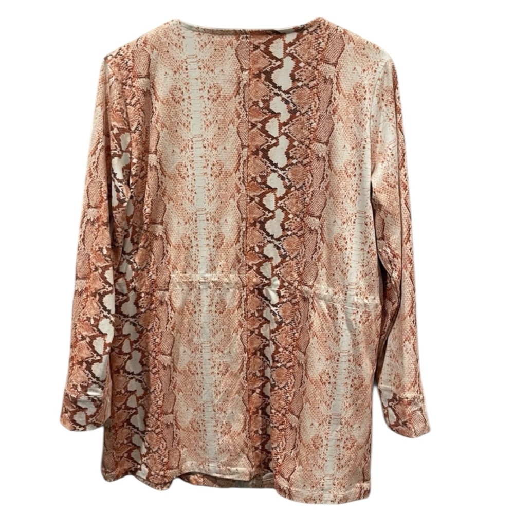 LYSSE Snake Print Long Jacket in Python Orange Si… - image 2